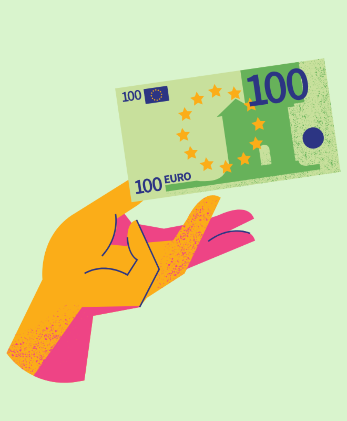Hand hält Geldschein